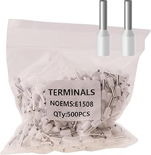 AWG16 Wire Ferrules Terminal White, 500pcs AWG16/1.5mm² Wire Ferrules Terminals Kit, Terminal Connector Wire Insulated Cord Pin Ends Terminals for Electric, Industrial, Power Cont…