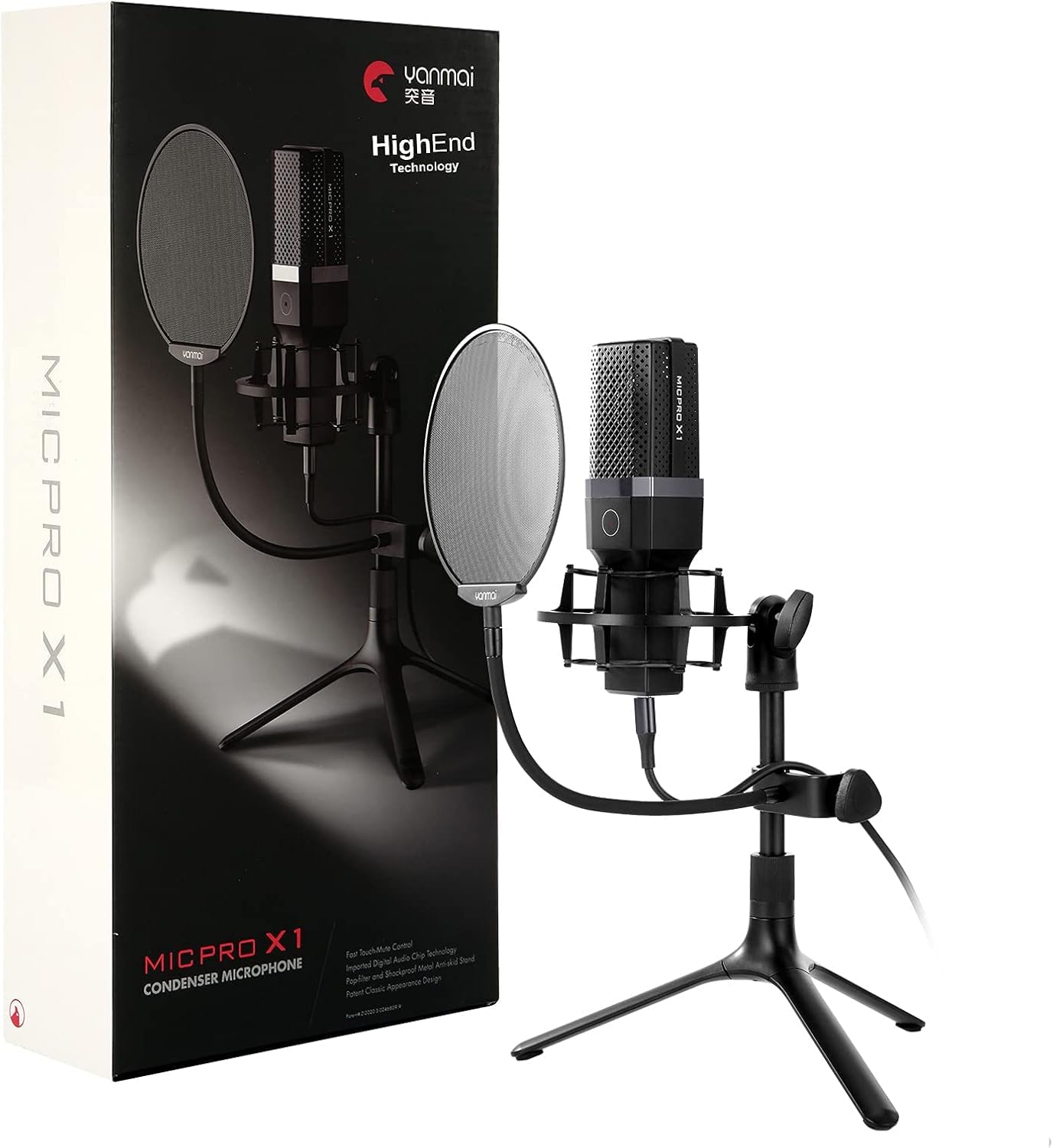 Coverzone Profesyonel Stüdyo Mikrofon Kayıt Frekans aralığı: 20Hz – 20kHz Condenser Masaüstü Canlı Yayın Mikrofonu PC USB, Oyun, Podcast, Kayıt, Yayın, Mac, Winows ile Uyumlu X1