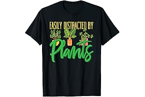 Funny Gardening Botanical Easily Distracted By Plants T-Shirt Plant Shirt