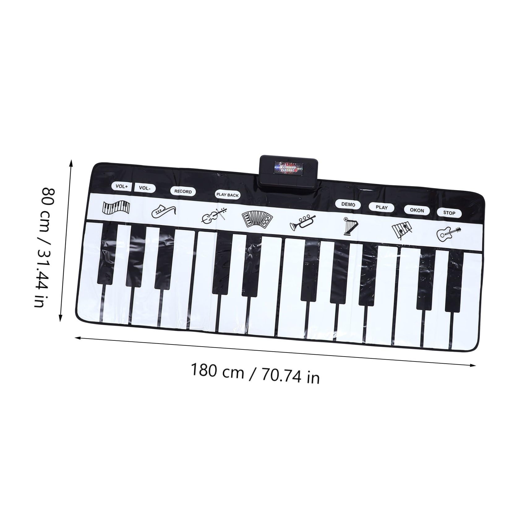 Tappeto Pianoforte Musicale 180x72cm, 1 Pezzo Bianco