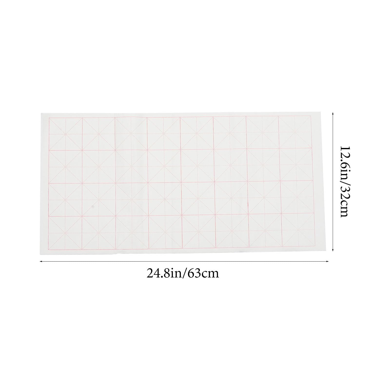 MUELODSIC Papel de Arroz Profesional para Caligrafía Rejilla en Forma de Cruz, Tamaño 7.5x32 Cm, 100 Hojas Semicuradas para Escribir y Pintar, Adecuado para Práctica Artística y Escritura
