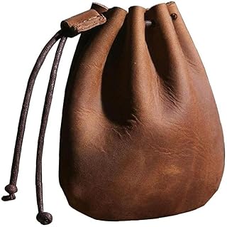 ヴィンテージ レザー 巾着袋 マネーポーチ 小銭入れ 財布 ハンドバッグ キャリーバッグ 男女兼用