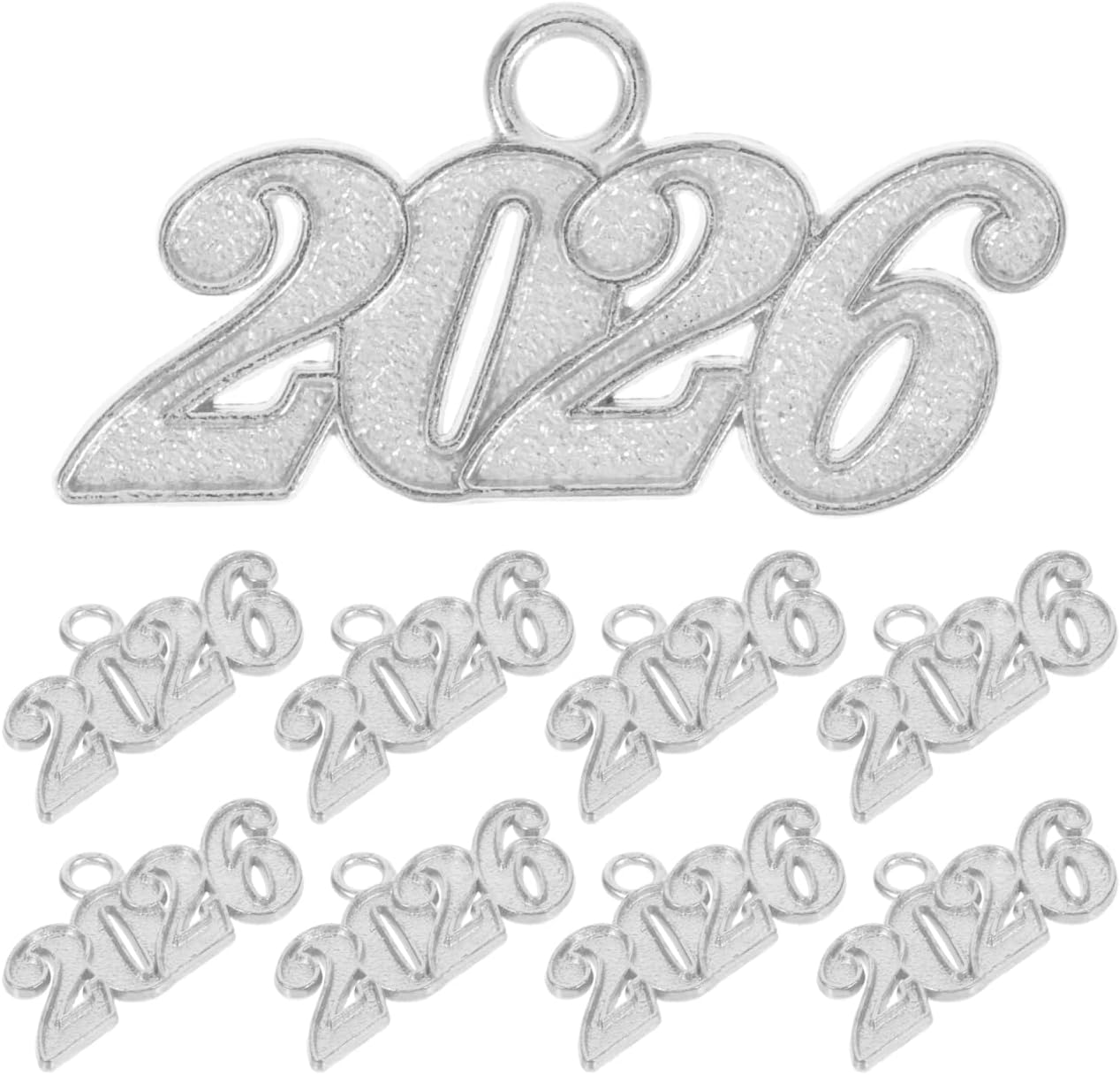 Amosfun 50Pcs 2026 Charms 2026 New Year Jewelry DIY Crafts Supply for Keychain Bracelet Necklace Earrings Tassels