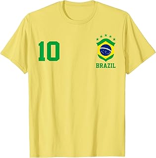 Chica Brazil Flag Brazilian Pride Soccer Jersey No.10 Lovers T-Shirt