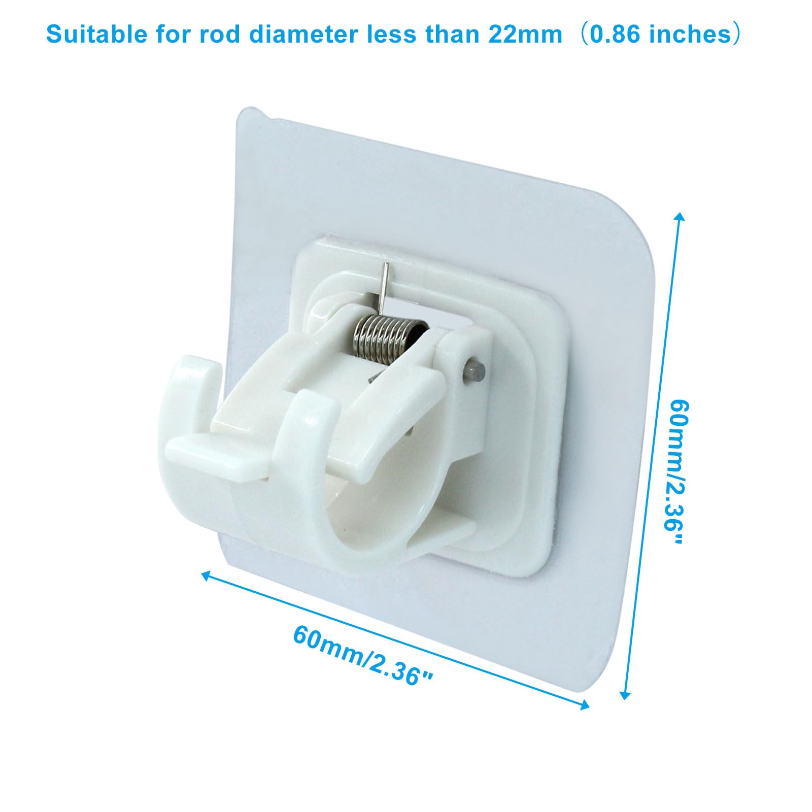 Verkelly 2 Pcs Self Adhesive Curtain Rod Bracket, 2.36