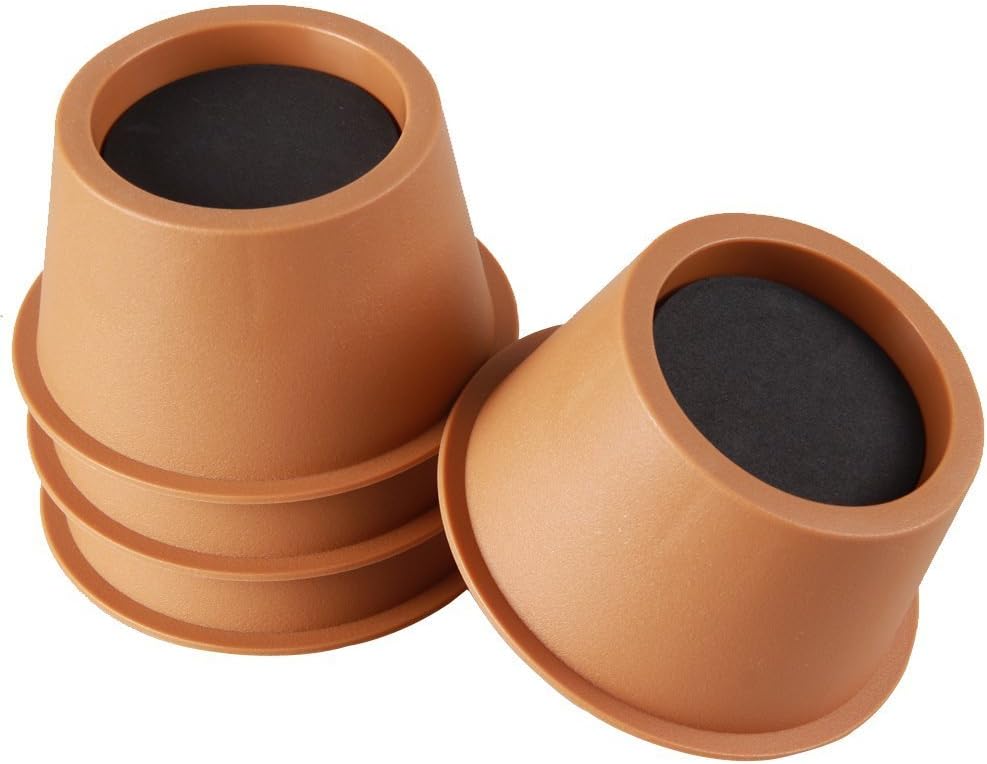 MIIX HOME 2 Inch Furniture Risers or Bed Risers or Sofa Risers, Adds 2 inch Height to Furniture or Beds, Set of 4 Round Lift Bed Frame, Brown Color