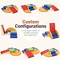 Vista 4 de Juguetes de Escalada de Cuero PU Suave de 6 Piezas para Niños Pequeños, Bloques de Escalada de Espuma para Bebés para Niños Pequeños, Estructuras