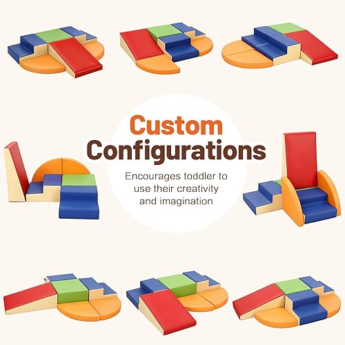 Vista 5 de 6-Piece Soft PU Leather Toddlers Climbing Toys, Baby Foam Climbing Blocks for Toddlers, Foam Play Gym Climber Structures for Toddler 3, Indoor Climb