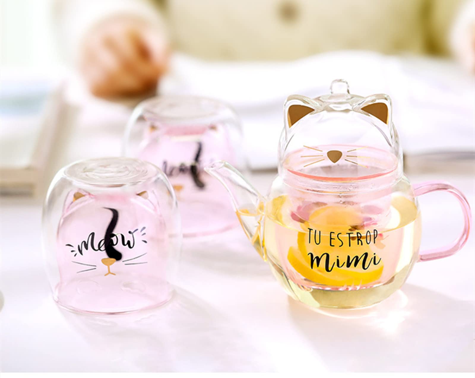 Amazon | ティーポット ティーセット 猫のティーポット耐熱ガラス Amazon | ティーポット ティーセット 猫のティーポット耐熱ガラス