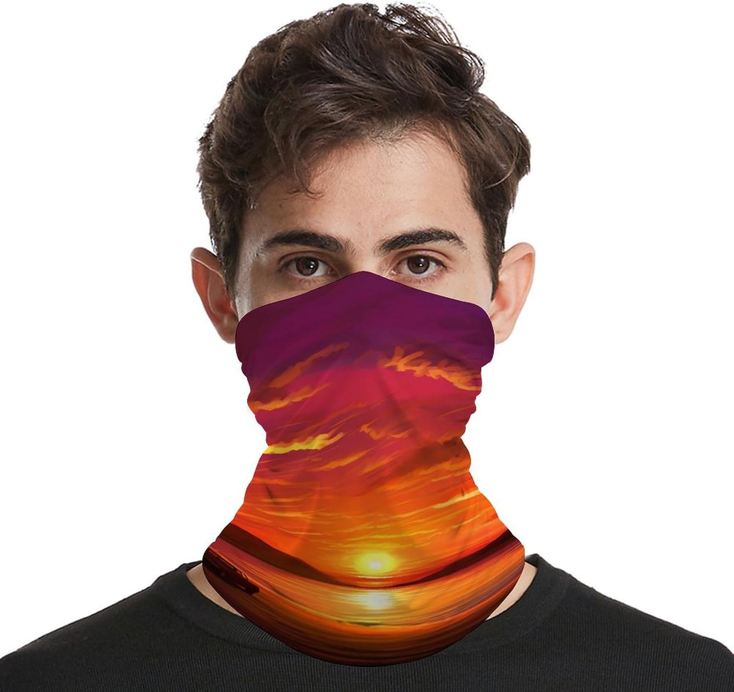Sunset Winter Neck Gaiter Windproof Face Cover Scarf Stylish Warmer Bandana Cloth Soft Face Mask for Men Women Sun Cooling Scarf for Skiing Hiking Cycling