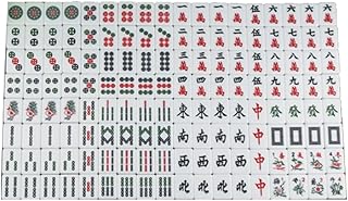 XXZY Mahjong Chino Cristal Acrílico Material Mahjong 144 Azulejos Clásico Portátil Mah Jong Juego para Juego de Estilo Chino (Color : Rosa, Tamaño: 36#)