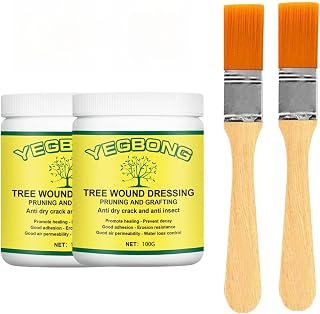 2025 Tree Wound Sealer, Tree Pruning Sealer Tree Wound Sealer, Tree Wound Dressing with Brush kit, Tree Wound Sealer Healing Paste, Plant Grafting Paste Smear Tree Repair Tools (2pcs)