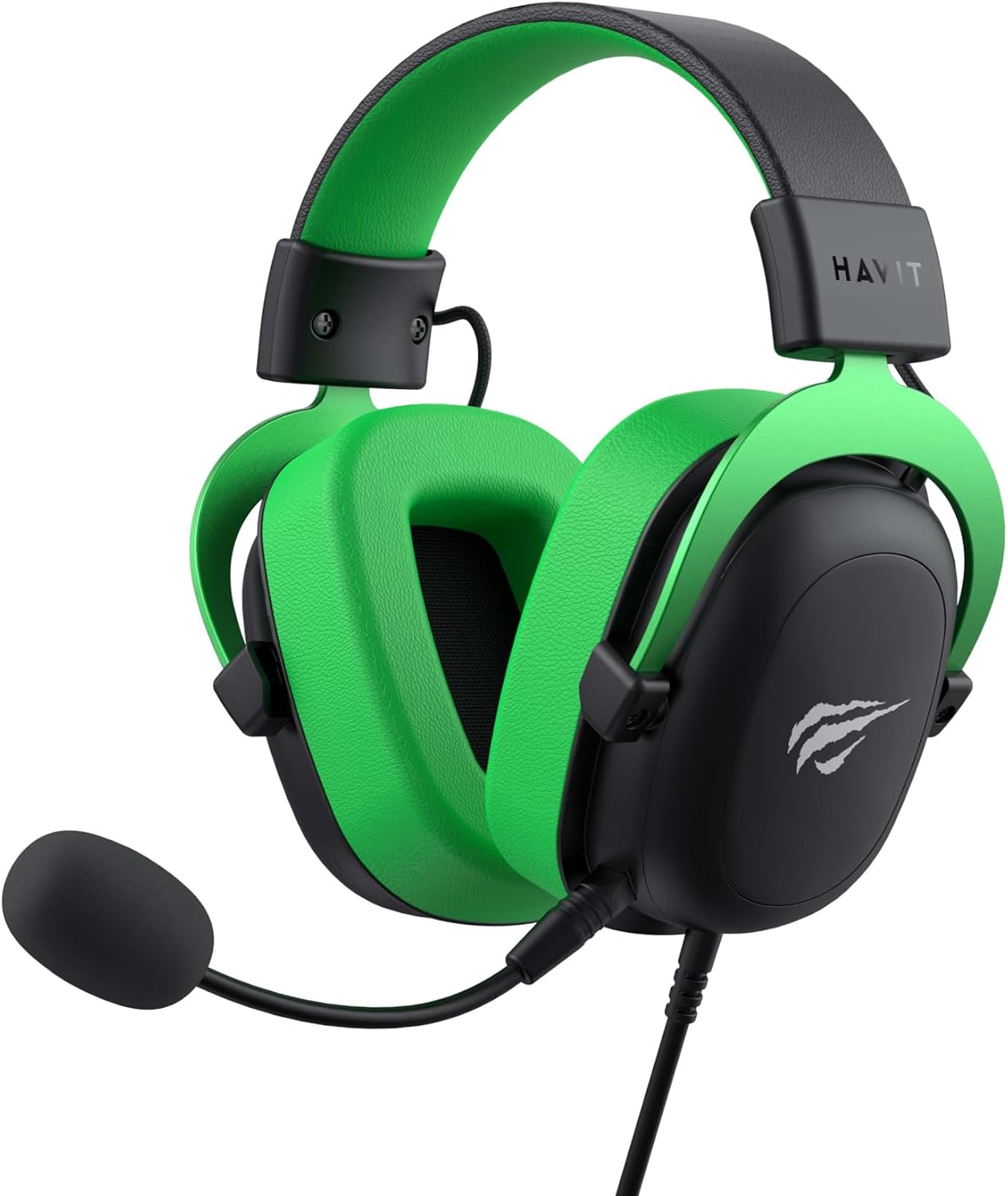 Headphone Fone de Ouvido Havit HV-H2002d Green, Gamer, com Microfone, Falante 53mm, Plug 3, 5mm: compatível com XBOX ONE e PS4, Cor Verde