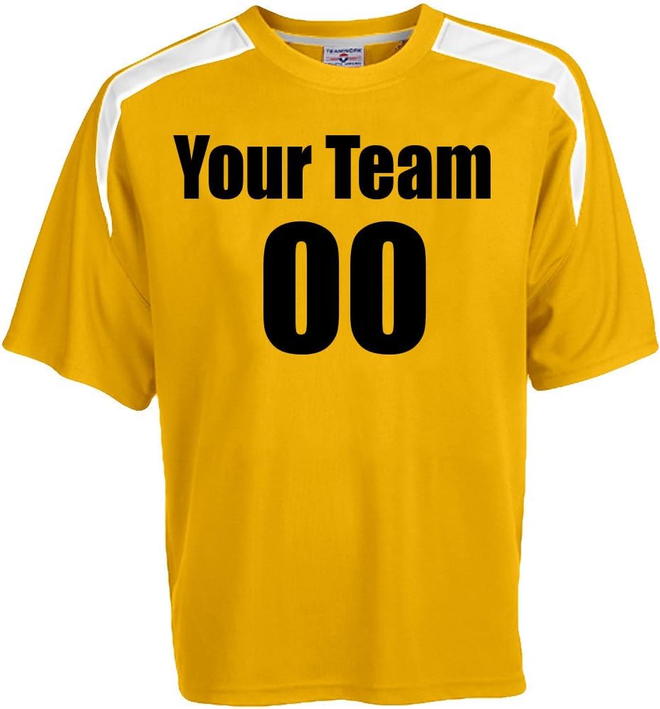 Custom Soccer Jersey Adult Large in Gold and White