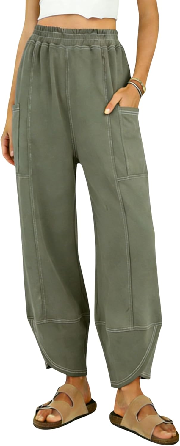 MINSURE Women Wide Leg Sweatpants Casual High Waist Baggy Lounge Travel Pants with Pockets