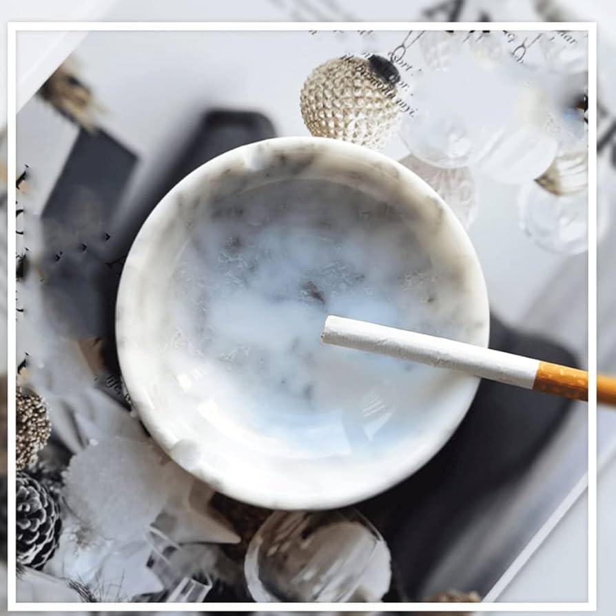 Amazon.co.jp: エレガント 大理石灰皿アンチフライアッシュシガー灰皿