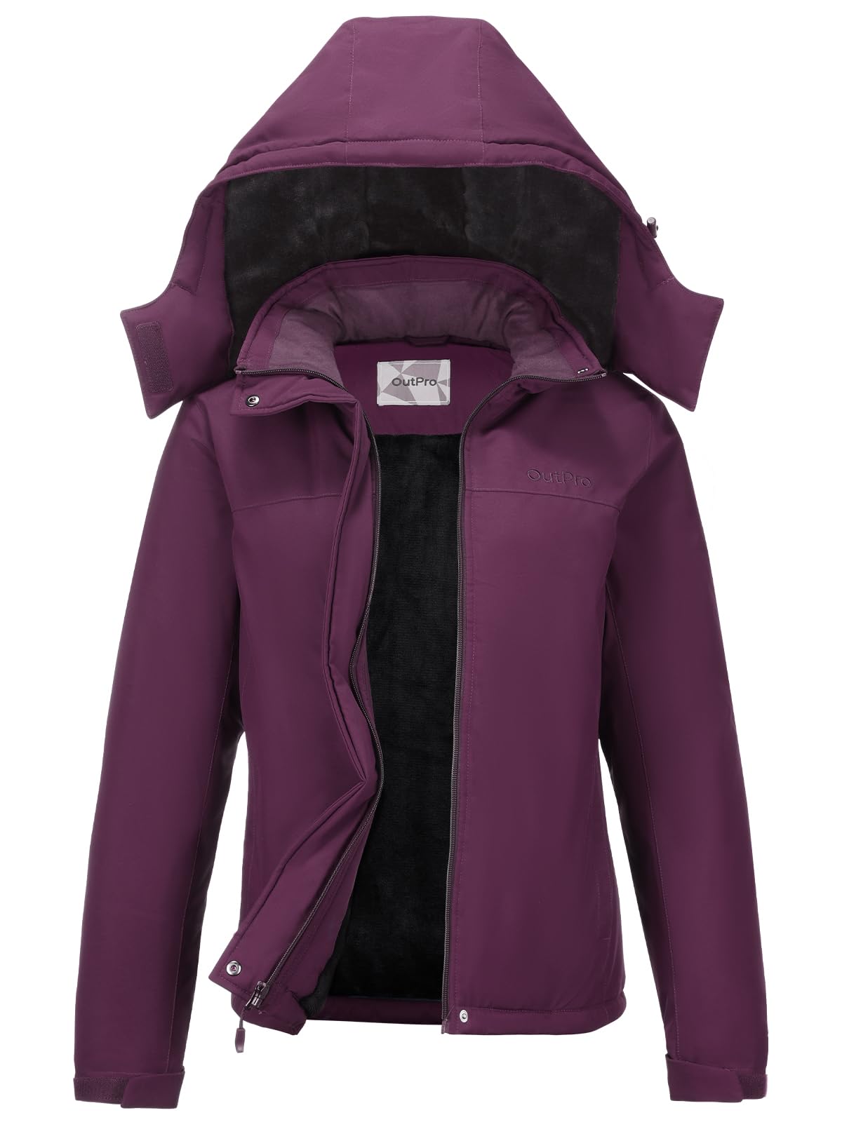OutPro Giacca da sci invernale da donna, in pile caldo, impermeabile, da snowboard