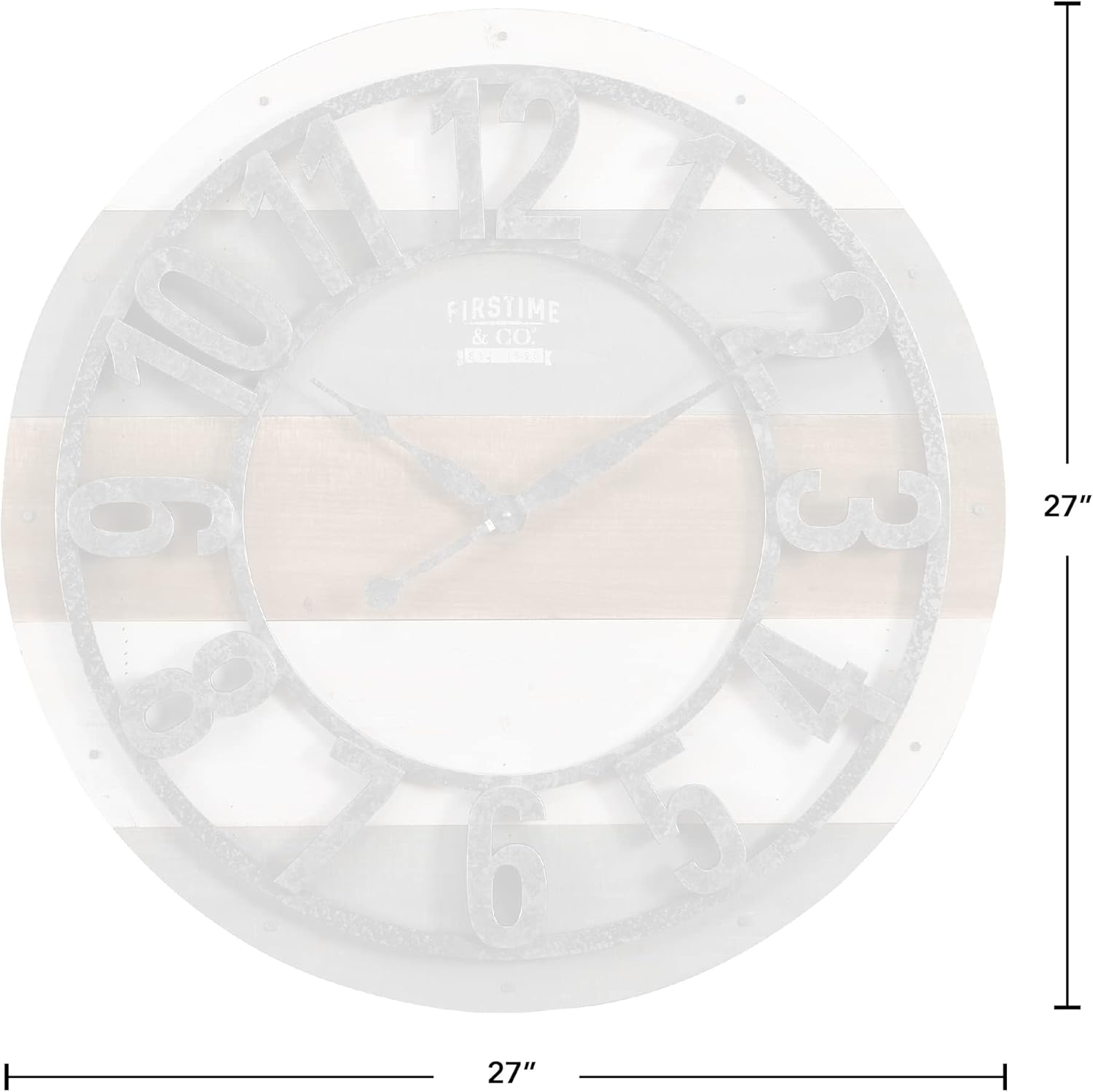 FirsTime & Co. Shabby Planks Wall Clock, 27", Rustic Gray : Home & Kitchen