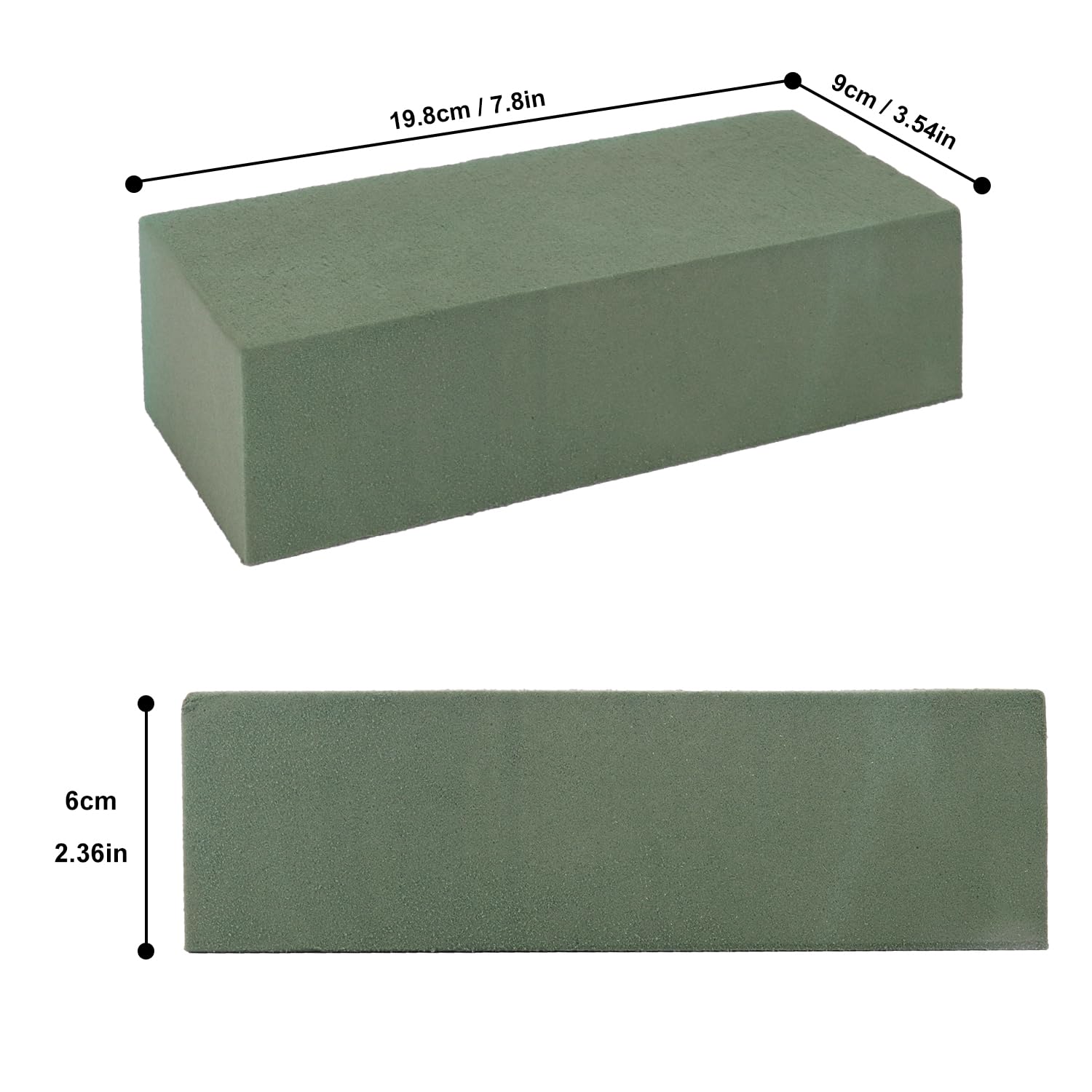 10 Stück Blumenschaumblöcke, vielseitiger Blumenschaum für kreative Arrangements und verbesserte Frische, perfekt für Hochzeiten, Zuhause, Büro und Gartendekorationen (L x B x H): 20 x 8 x 6 cm.