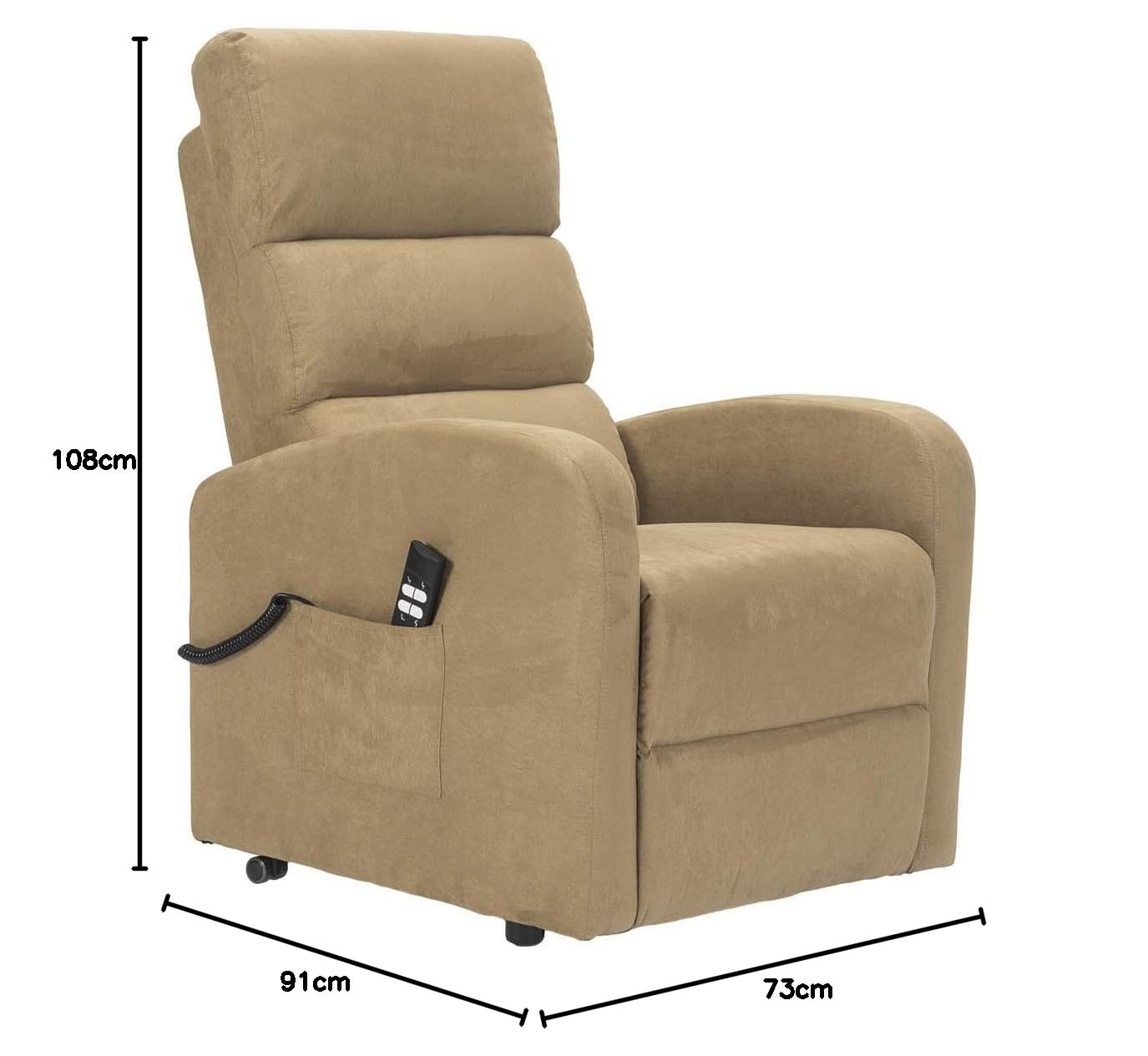 Sime Robin 2 Moteurs Fauteuil Relax releveur Dispositif Médical kit 4 Roues siège à Micro-Ressorts Doux Fauteuil électrique Fauteuil pour Personnes âgées Camel