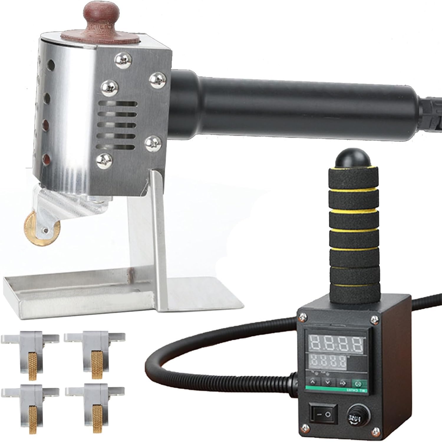 GOURIXIN Hand Push Hot Melt Adhesive Roller Glue Applicator, 50-220℃ Adjustable Temperature, Commercial Adhesives Heating Machine, for Packaging and Leather Products