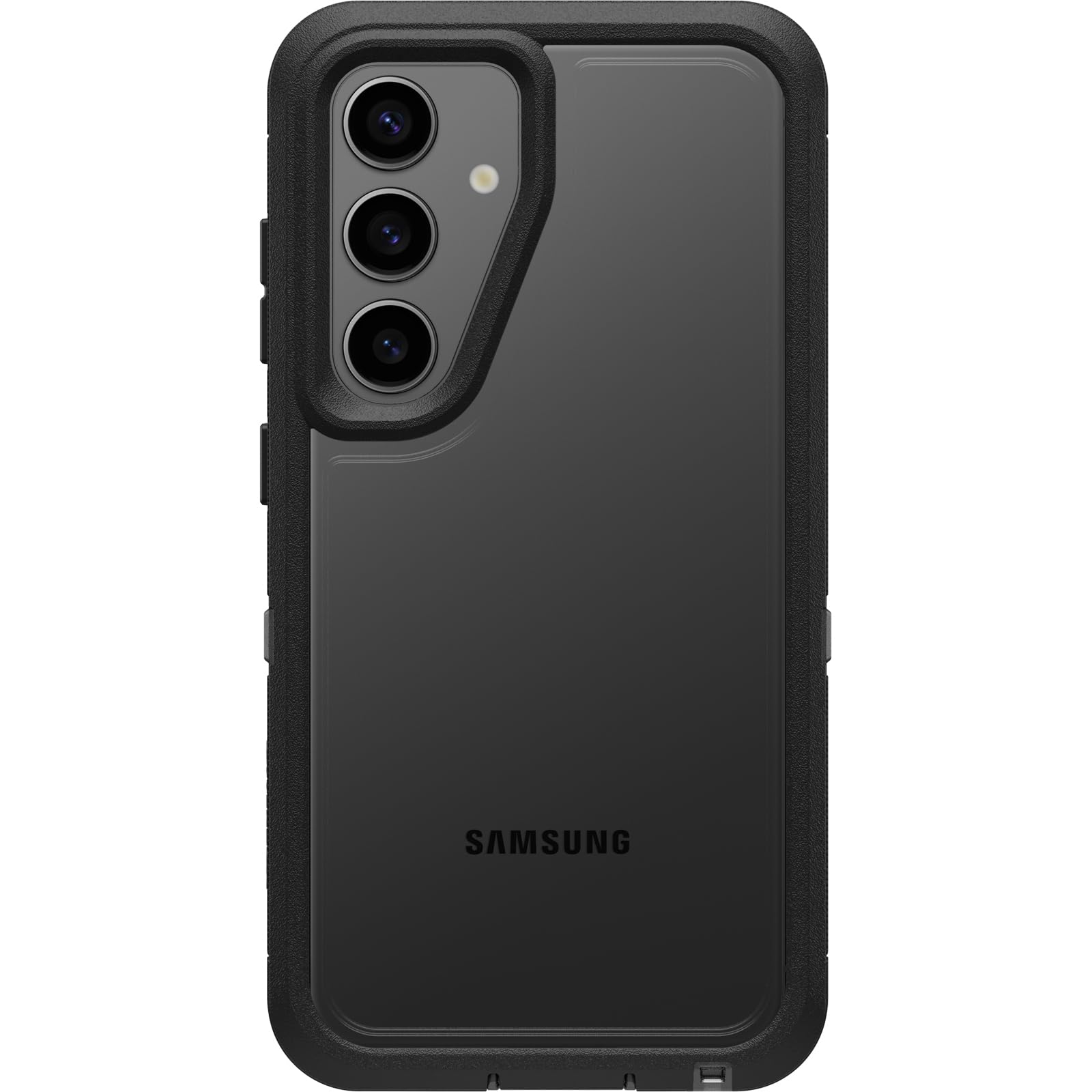 OtterBox Samsung Galaxy S24 Defender Series XT Clear Case - Dark Side (Clear/Black), Screenless, Rugged, Lanyard Attachment