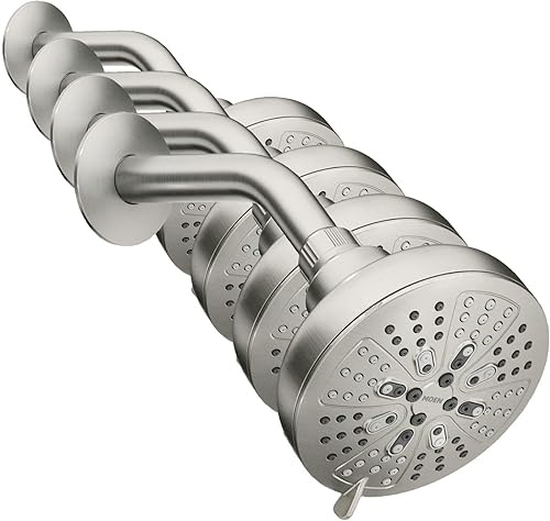 Miniatura 8 de Moen Hydro Energetix - Cabezal de ducha de ocho funciones de níquel cepillado con cabezal rociador estándar de 5 pulgadas de diámetro, 200W0SRN