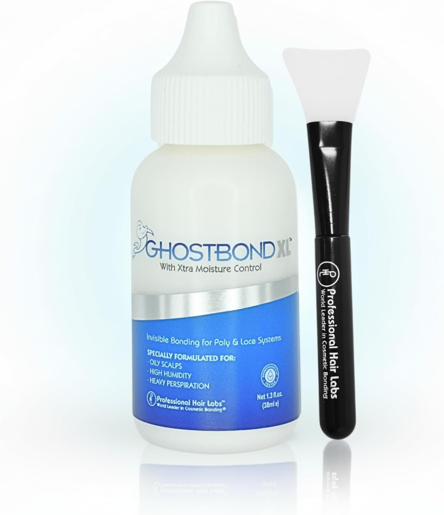 XL Hair Replacement Adhesive 1.3oz & Silicone Applicator – Invisible Lace Wig Glue, Water & Oil-Resistant, Non-Toxic, Easy Application for Lace Wigs & Hair Systems