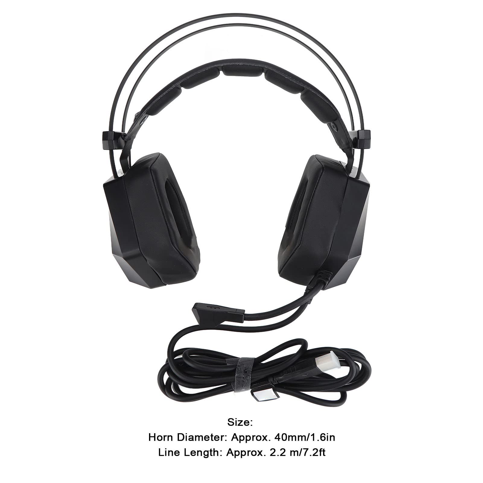 Cyrank Cuffie da Gioco, Ths300 A3 PRO Cuffie per Computer Cablate con Audio Surround 7.1 con Luci RGB per Streaming E Microfono sopra Le Orecchie