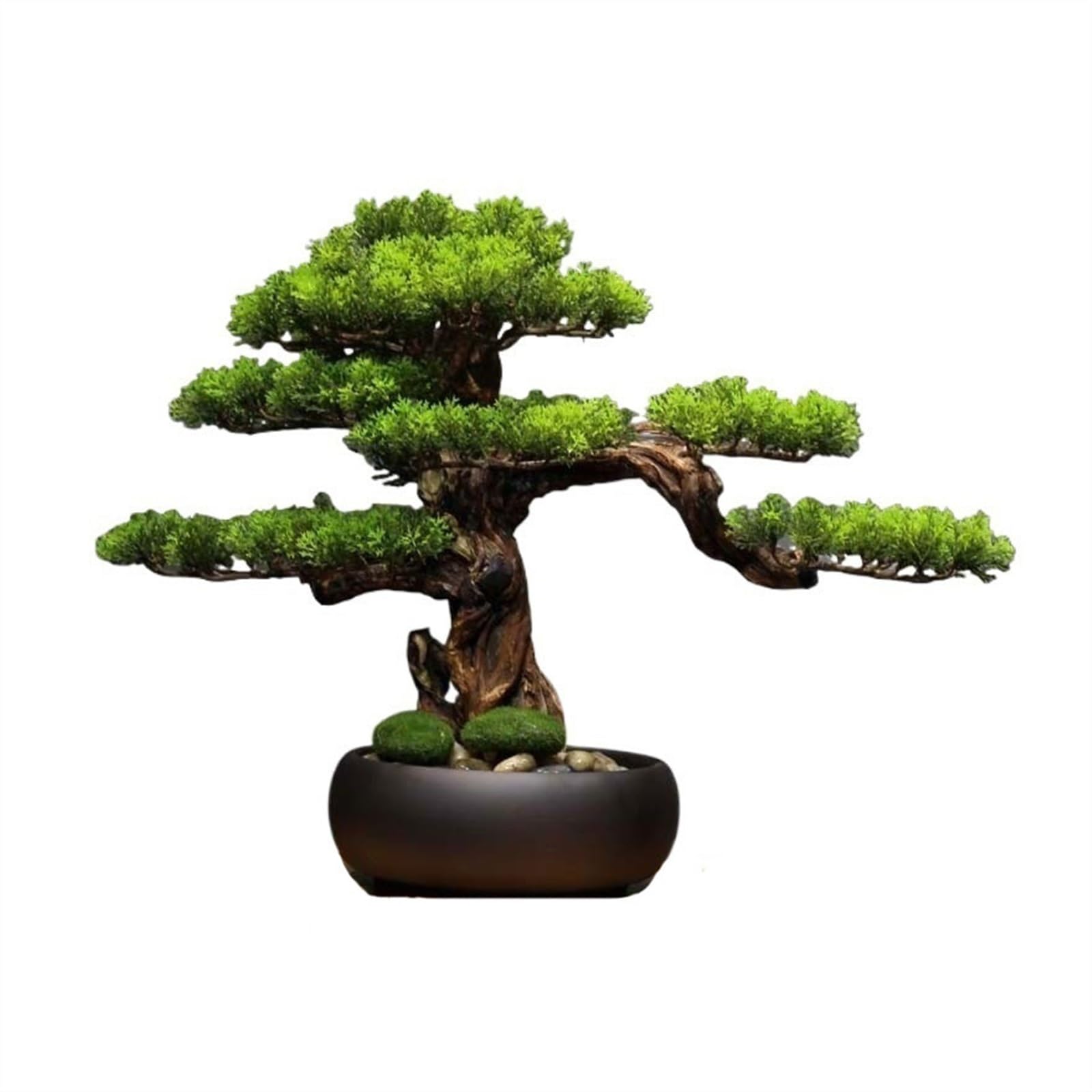 HCZKIUJY Bonsai Home Accessories Landscape Bonsai Decoration Living Room Entrance Zen Green Plant Ornaments Simulation Artificial Pine Tree Bonsai Plant