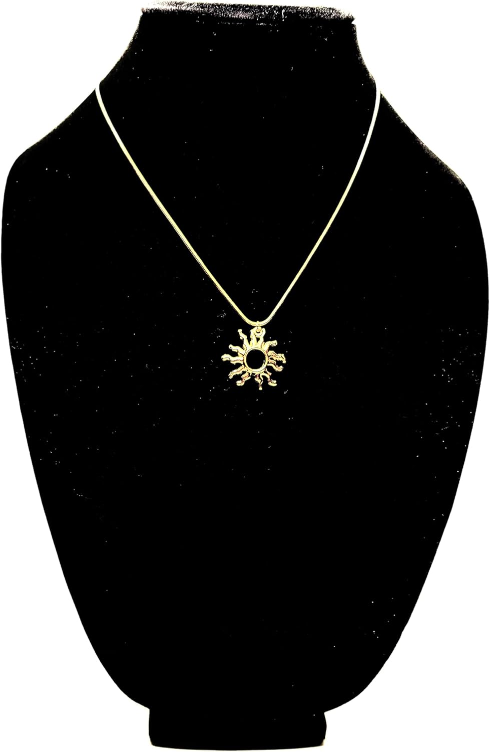 Gold hollow sun charm necklace - Image 4