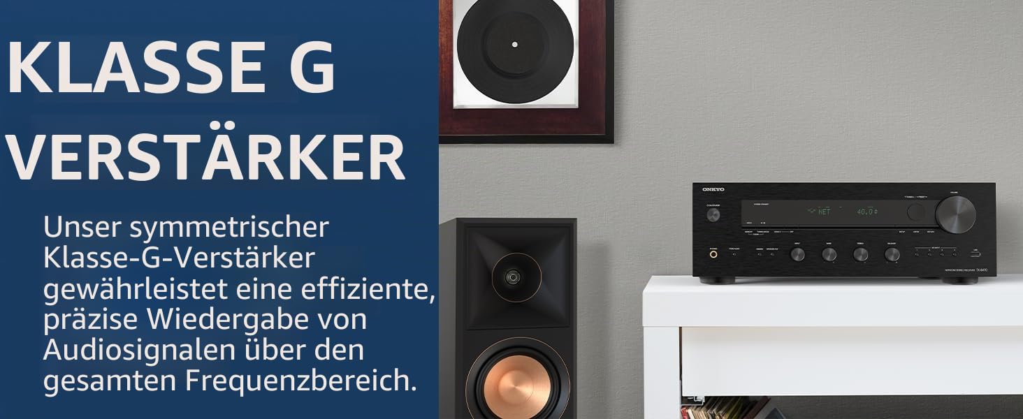 Onkyo TX-8470 2-Kanal Stereo Receiver mit WLAN, Bluetooth, Phono, Hi-Res Audio und Roon Ready
