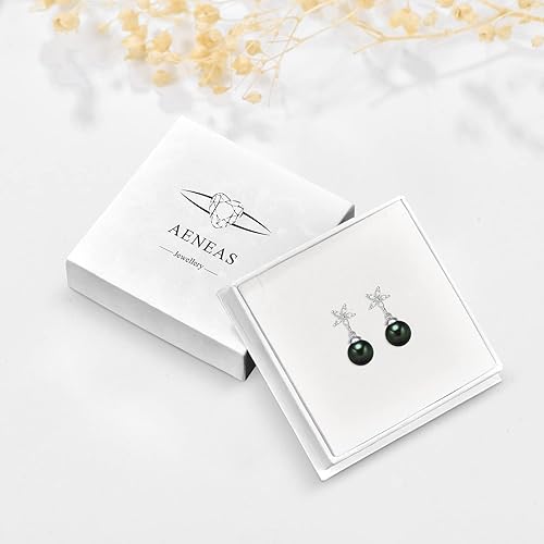 Miniatura 7 de AENEAS Pearl Earrings for Women 925 Sterling Silver Pearl Hoop Drop Dangle Stud Earrings Gifts for Women Girls