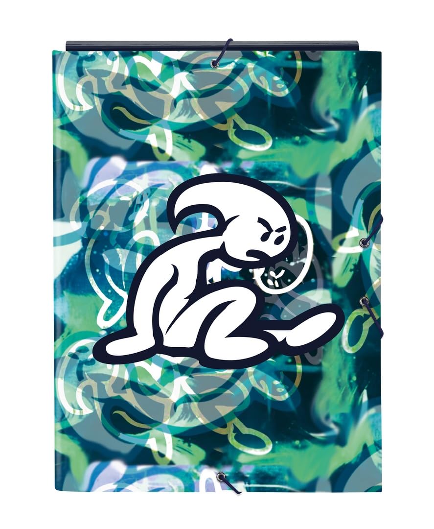 Classeur Folio EL NIÑO KOOK - 3 Rabats pour Enfants, Bleu Marine, Confortable et Résistant