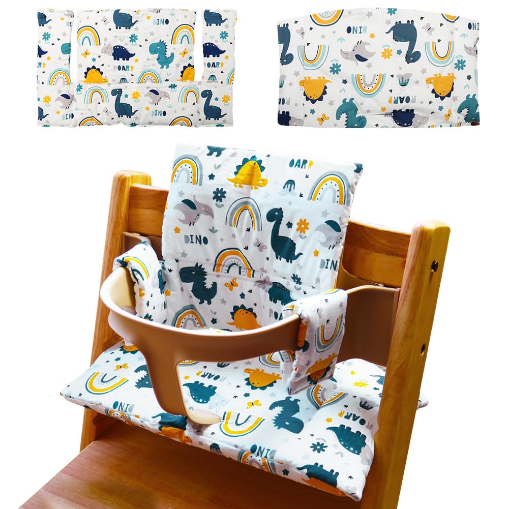 RANJIMA Hochstuhl Sitzkissen, 2-teilig Passend für Stokke Tripp Trapp Kinderhochstuhl, Wasserdicht Kissen Sitzbezug, Hochstuhlauflage, Abnehmbar Weiches Sitzkissen für Säuglinge, Einfache Befestigung