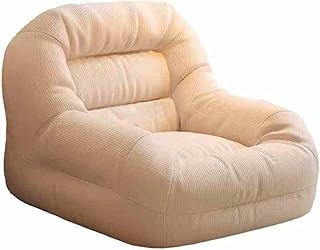 BEDOIN Puf con reposabrazos, silla grande y cómoda para dormitorio, sala de estar, puf para adultos con reposabrazos para juegos, lectura, color blanco