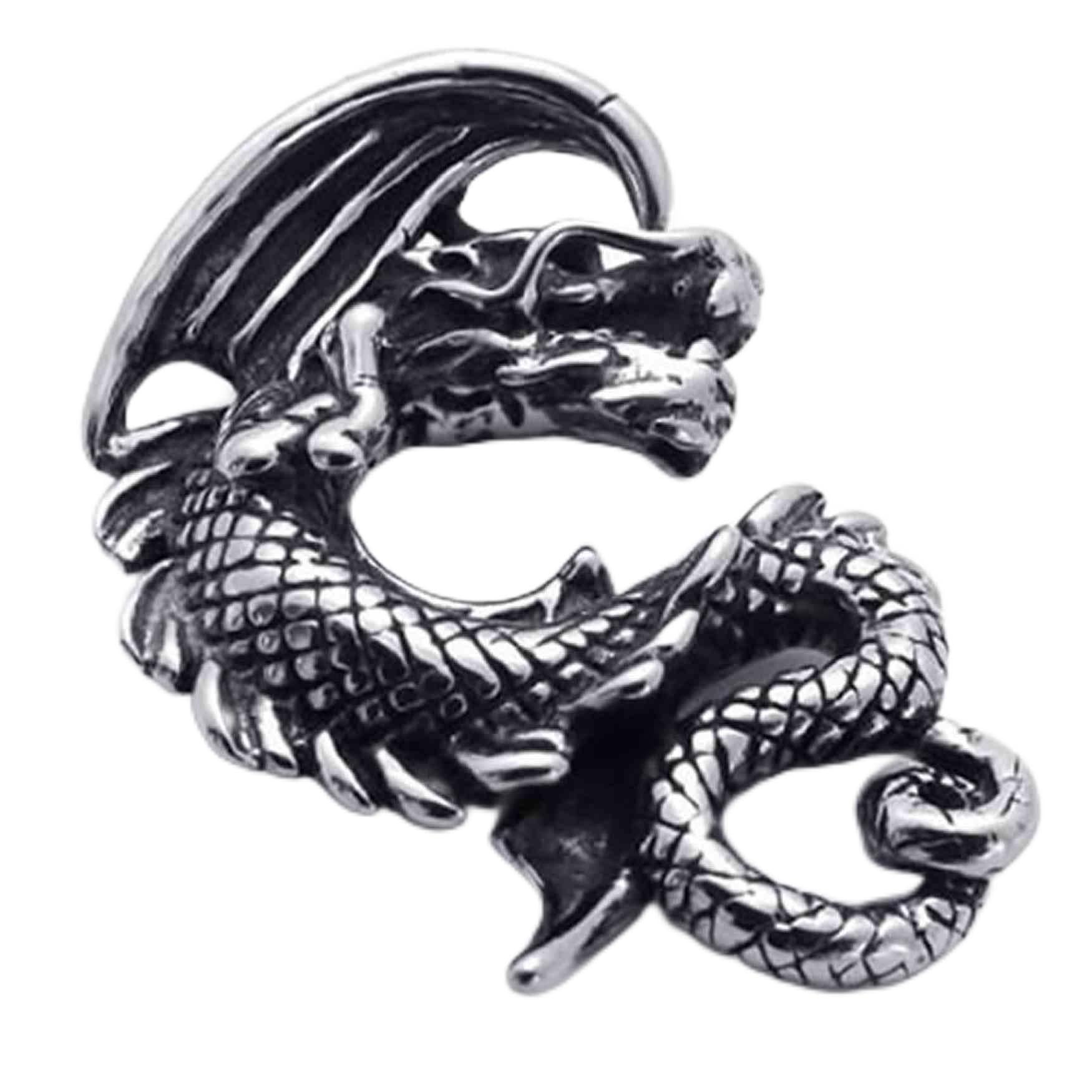 Chaîne biker acier inoxydable homme pendentif dragon gothique rock 18-26 pouces - 7