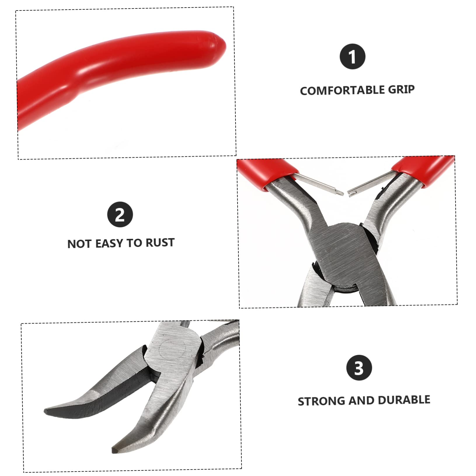 EXCEART 4pezzi Pinza Piegata Per Creazione Gioielli Impugnatura Ergonomica Utensile Per Filo e Riparazione Gioielli Strumento Mini Per e Hobby