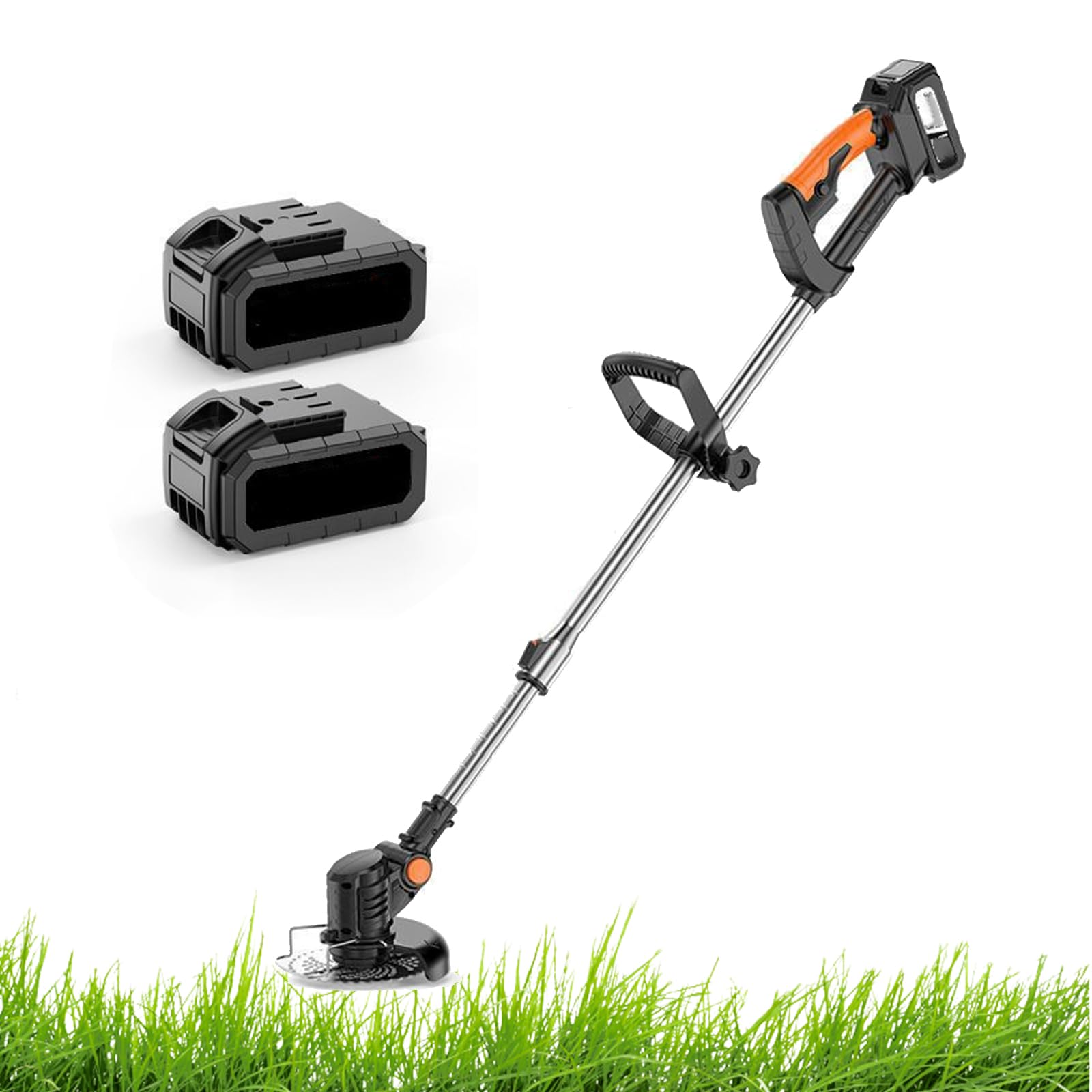 Cortabordes Inalámbrico, Cortacésped Eléctrico Ligero De 500 W con Longitud Telescópica De 98 A 133 cm, Doble Interruptor De Seguridad, Cortacésped para Jardines, Parques Y Césped No-Wheels