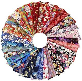aufodara 30pcs Japanese Style Cotton Craft Fabric Fat Quarters Patchwork Bundle Printed Floral Gold Patterns Bronzing Cloth for Sewing Quilting DIY Artcraft Handwork (Color-Bronzing)