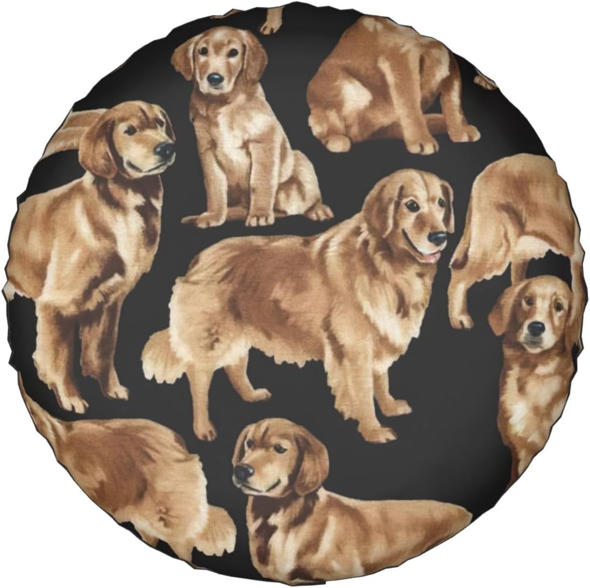 Golden Retrievers Print Tire Cover Universal Spare Wheel for Trailer Rv SUV Truck Camper Travel Accessories