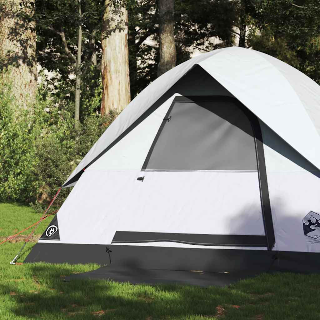 Kuppel-Campingzelt Personen Grün Wasserdicht mit E-Anschluss, Polyester PU-Beschichtung, 215x150x, leichtes Trekkingzelt für Outdoor Wandern, Camping, Festival