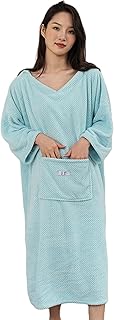 [Vmiutyer LLOP] バスローブ レディース フード付き 大きいポケット 長袖 タオル生地 ゆったり 吸水 速乾 湯浴み着 お風呂上り プール 温泉 ジム 旅行 着替えタオル 春