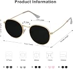 SOJOS Small Round Polarized Sunglasses for Women Men Classic Vintage Retro Frame UV Protection SJ1014