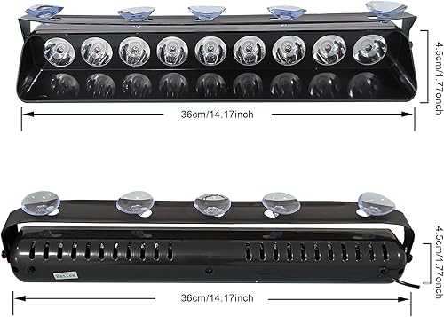 Miniatura 6 de Luces estroboscópicas de emergencia para tablero de 9 LED, color ámbarblancoámbar, luz de advertencia con 18 patrones intermitentes con ventosas