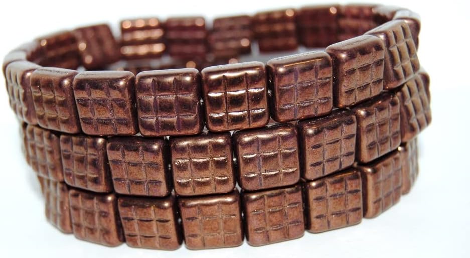40 pcs Square with 9 Squares Pressed Glass Beads, (13010Mix), Glass, Czech Republic, Size 13 mm (0.51 in)