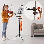 Cintre pour violon, violon & Support pour micro ou support de partitions, Support pour violon pour bureau, Crochet pour viole pour les spectacles ou les pratiques de scène à la maison