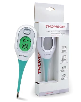 THOMSON Thermo D3 Thermomètre Digital Médical Polyvalent avec Écran Rétroéclairé