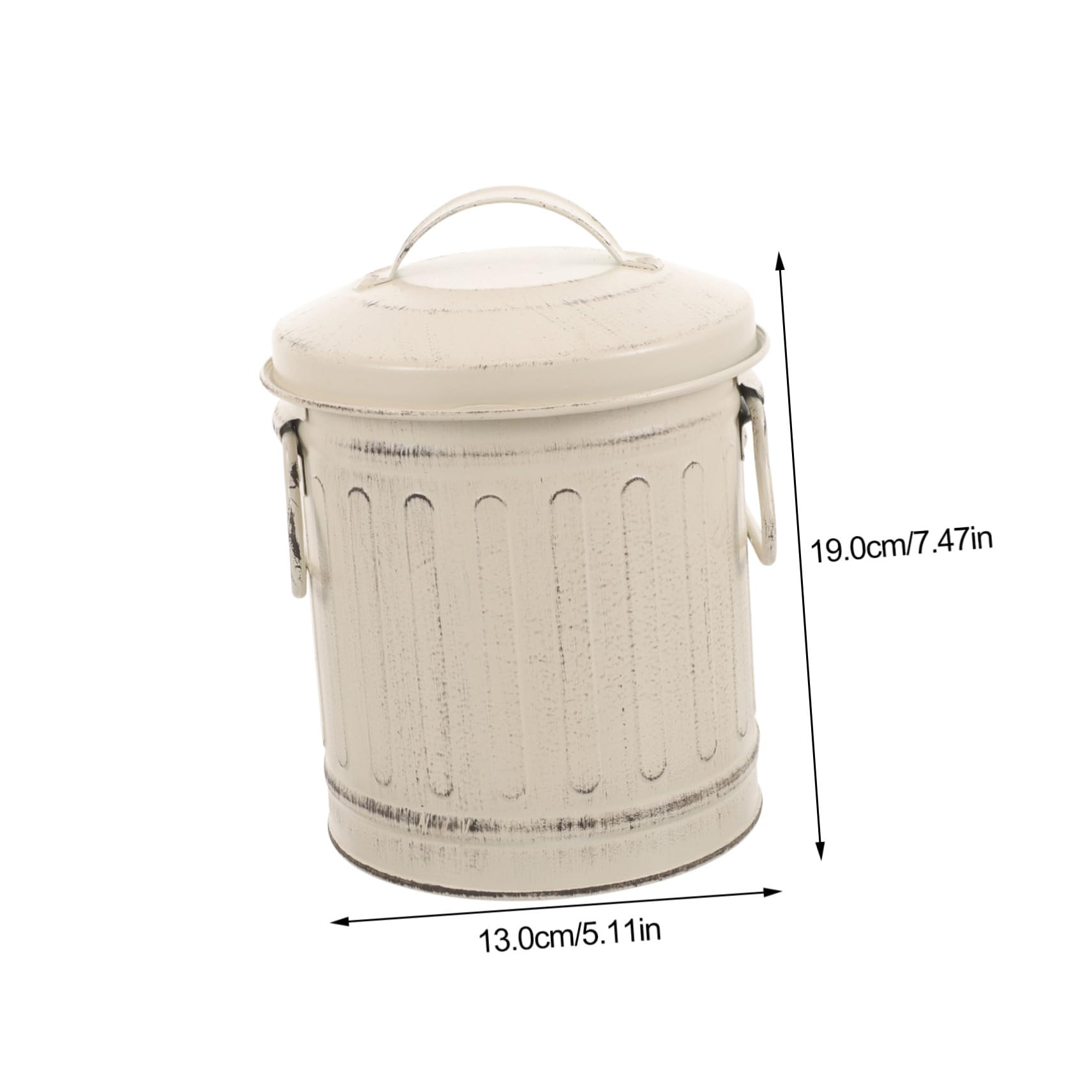 Secchio 1 Cenere Stufa Coperchio con Ferro in Beige Pezzo | Stile Vintage, Grande Capienza, Uso Domestico Interno e Focolare, Lavorazione Curata