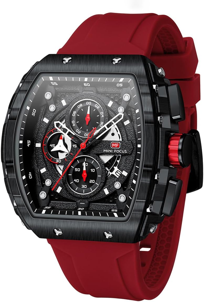 Watch Wristwatch for Men Fashion Casual Cool Big Dial Watch Luminous Waterproof Sport Analog Quartz Business Mens Watches Silicon Strap Dress Watch